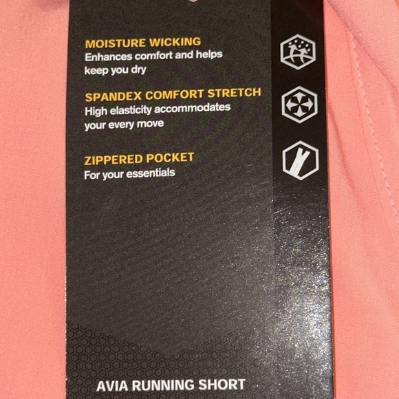 Avia Pastel Peach Running Short Zippered Pockets Size 22 NWT - Picture 4 of 10